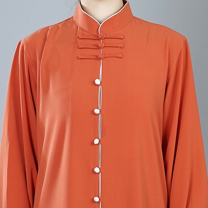 Conjunto de 2 piezas de ropa unisex de algodón con diseño de Buddha Stones y botones de color liso para meditación, tai chi, qigong y zen