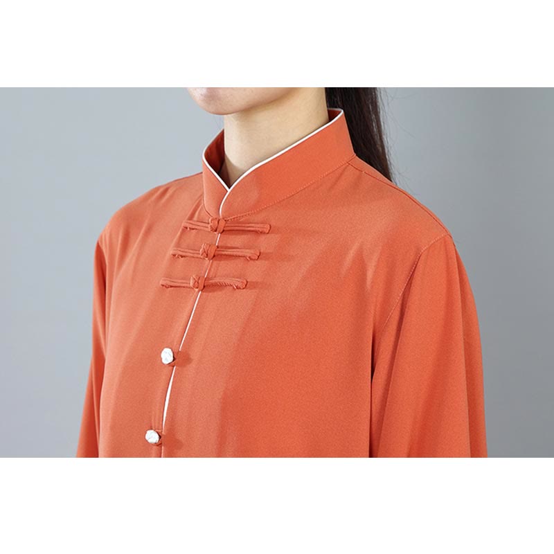Conjunto de 2 piezas de ropa unisex de algodón con diseño de Buddha Stones y botones de color liso para meditación, tai chi, qigong y zen