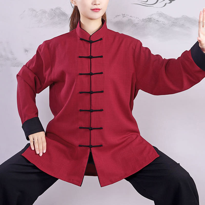 Conjunto de ropa unisex de lino y algodón con diseño de rana y Buddha Stones, para meditación, tai chi, qigong y zen, otoño e invierno, 2 unidades - image 2