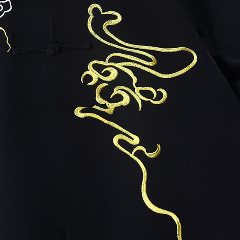 Conjunto de 2 piezas de ropa unisex de algodón con diseño de Buddha Stones y dragón y bordado otoñal para meditación, tai chi, qigong y zen - image 5