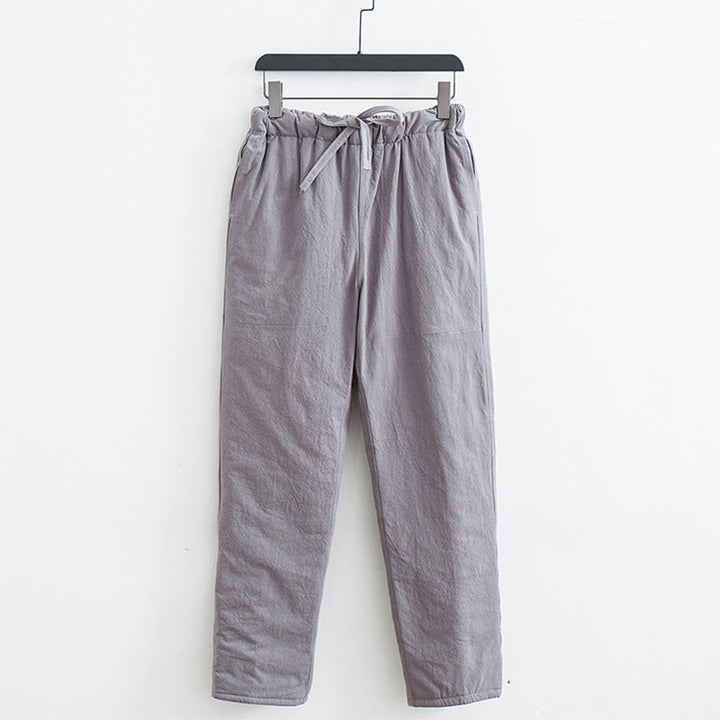 Pantalones de invierno con forro polar de algodón y bolsillos con cordón para hombre de Buddha Stones
