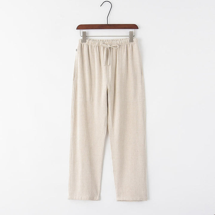 Pantalones de lino con cordón y bolsillos para hombre de primavera y verano con Buddha Stones - Lino - US/UK/AU44, EU54 (4XL) - image 6