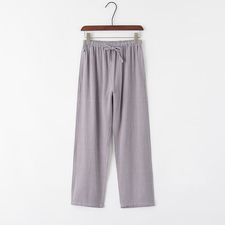 Pantalones de lino con cordón y bolsillos para hombre de primavera y verano con Buddha Stones - Gris claro - US/UK/AU44, EU54 (4XL) - image 2