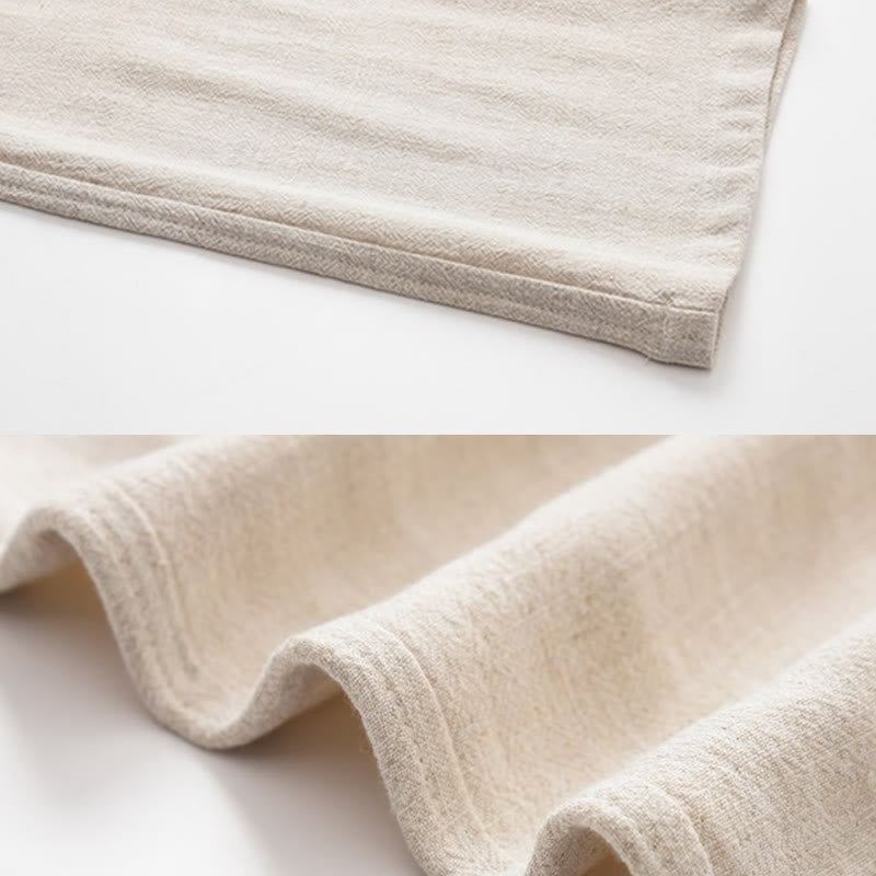 Pantalones de lino con cordón y bolsillos para hombre de primavera y verano con Buddha Stones - image 10