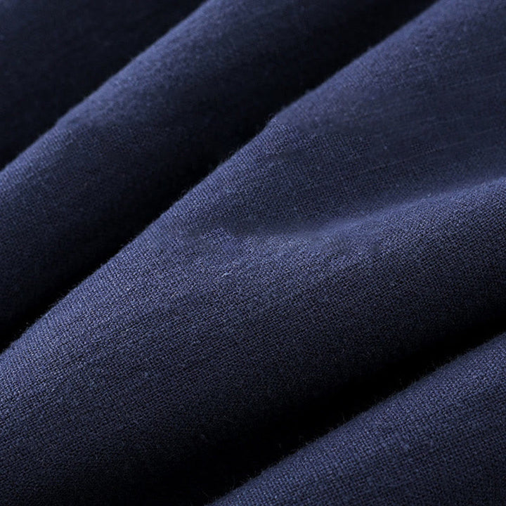 Traje de espiga con botones de rana para hombre de invierno con Buddha Stones, chaqueta y camisa con forro polar de algodón y lino con bolsillos - image 2