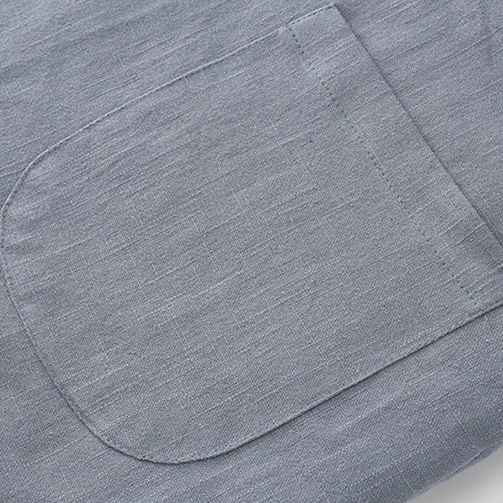 Traje de espiga con botones de rana para hombre de invierno con Buddha Stones, chaqueta y camisa con forro polar de algodón y lino con bolsillos - image 7