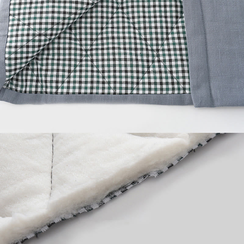 Traje de espiga con botones de rana para hombre de invierno con Buddha Stones, chaqueta y camisa con forro polar de algodón y lino con bolsillos - image 11