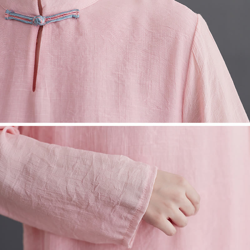Conjunto de 2 piezas de camisa y pantalones de manga larga para mujer con Buddha Stones y ropa de meditación