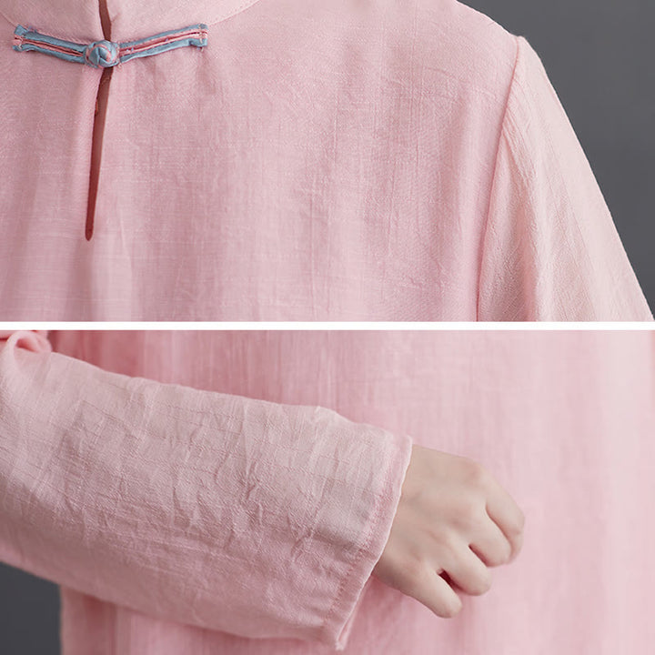 Conjunto de 2 piezas de camisa y pantalones de manga larga para mujer con Buddha Stones y ropa de meditación