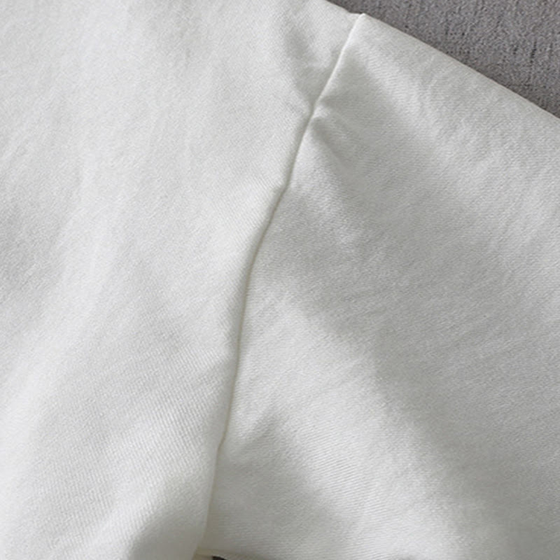 Camisa de manga larga con botones de color liso para mujer con Buddha Stones - image 6