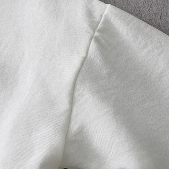 Camisa de manga larga con botones de color liso para mujer con Buddha Stones - image 6