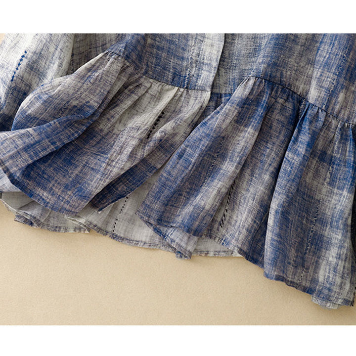 Camisa de algodón de manga larga con botones y efecto tie-dye con Buddha Stones - image 11