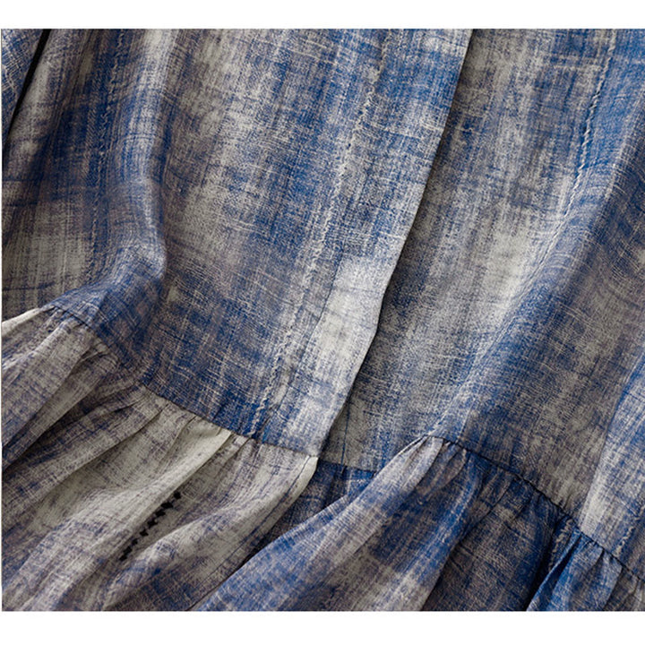 Camisa de algodón de manga larga con botones y efecto tie-dye con Buddha Stones - image 9