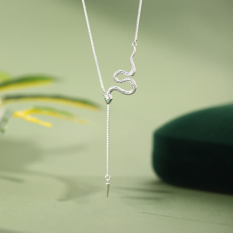 Juego de collar, colgante y pendientes con Buddha Stones en plata de ley 925 y el año de la serpiente