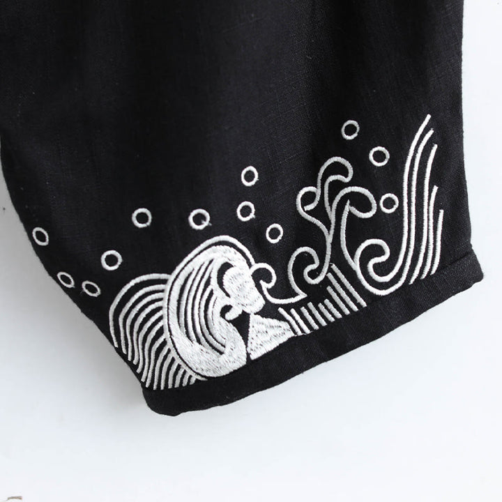 Pantalones étnicos de algodón con cintura elástica y bolsillos para hombre con diseño de Buddha Stones - image 11