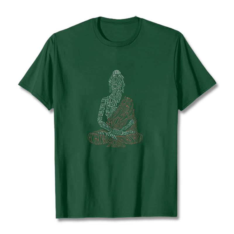 Camiseta con Buddha Stones de Buda, deja ir esa mierda - Verde bosque - 2XL - image 11