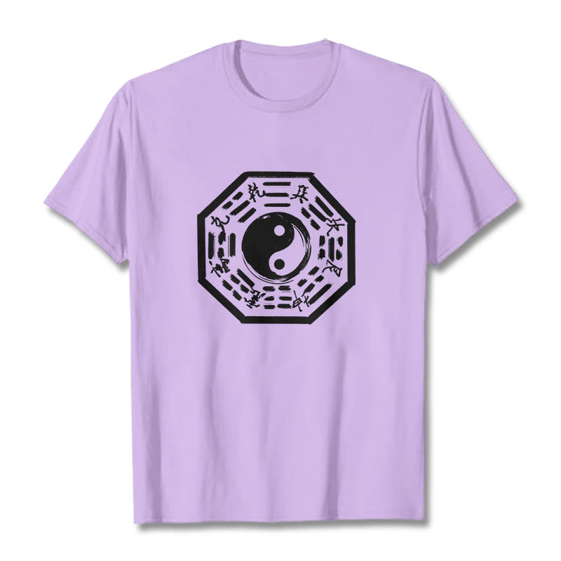 Camiseta de algodón con estampado Ba Gua y Buddha Stones - Ciruela - 2XL - image 17