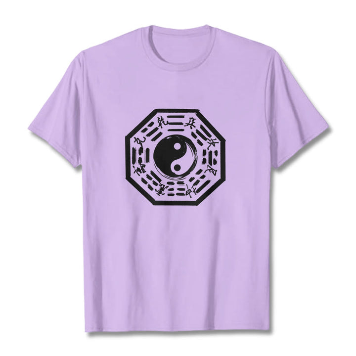 Camiseta de algodón con estampado Ba Gua y Buddha Stones - Ciruela - 2XL - image 17
