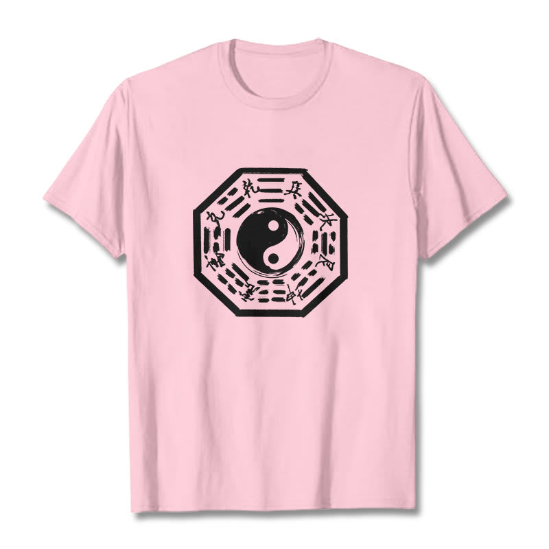 Camiseta de algodón con estampado Ba Gua y Buddha Stones - Rosa claro - 2XL - image 19