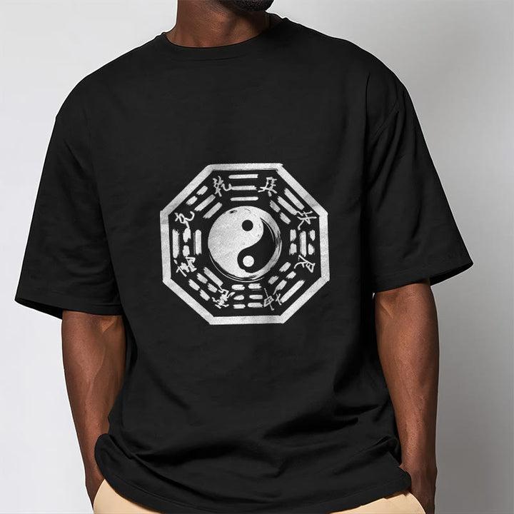 Camiseta de algodón con estampado Ba Gua y Buddha Stones - image 3