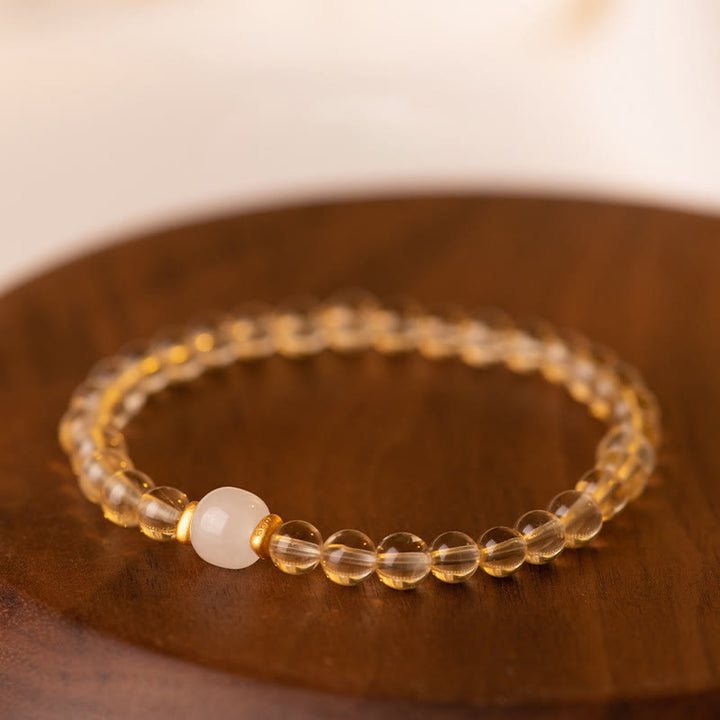 Pulsera de prosperidad con pequeñas cuentas de jade y citrino de Buddha Stones