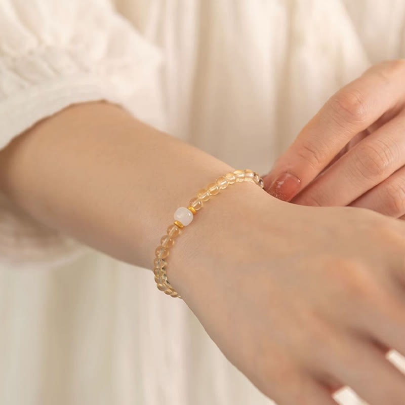Pulsera de prosperidad con pequeñas cuentas de jade y citrino de Buddha Stones