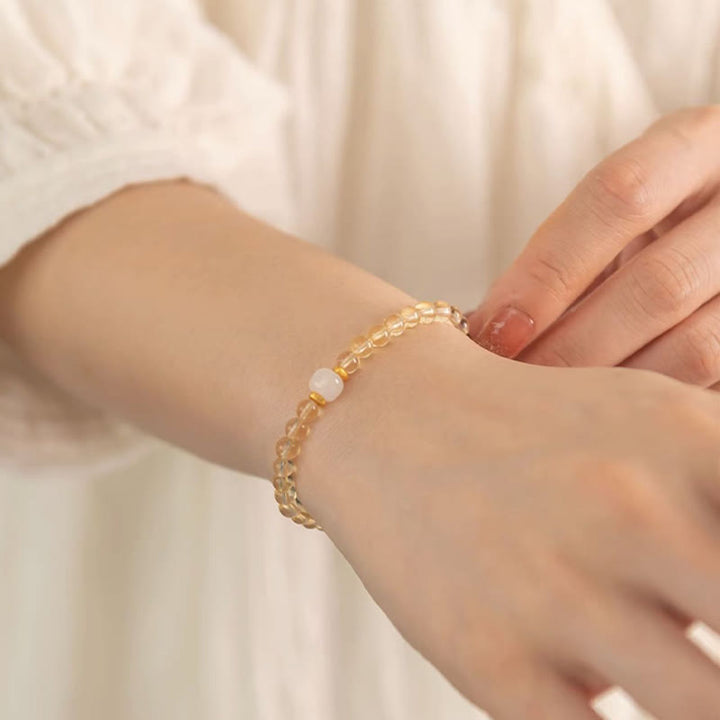 Pulsera de prosperidad con pequeñas cuentas de jade y citrino de Buddha Stones