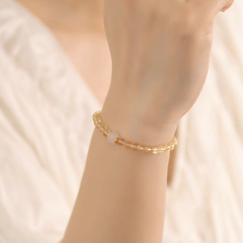 Pulsera de prosperidad con pequeñas cuentas de jade y citrino de Buddha Stones
