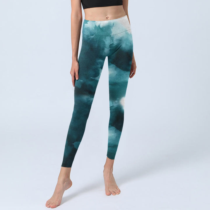 Leggings deportivos con diseño de nubes y Buddha Stones para mujer - image 5