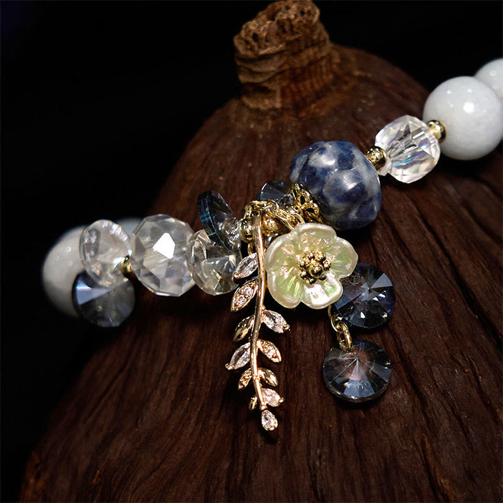 Pulsera curativa con Buddha Stones, cristal azul, amatista, piedra solar, aventurina verde