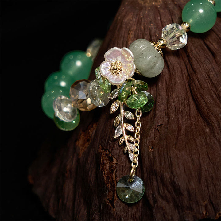 Pulsera curativa con Buddha Stones, cristal azul, amatista, piedra solar, aventurina verde