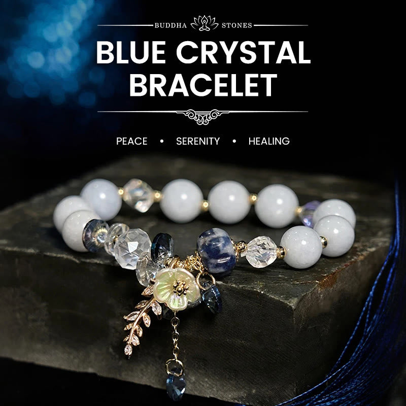Pulsera curativa con Buddha Stones, cristal azul, amatista, piedra solar, aventurina verde