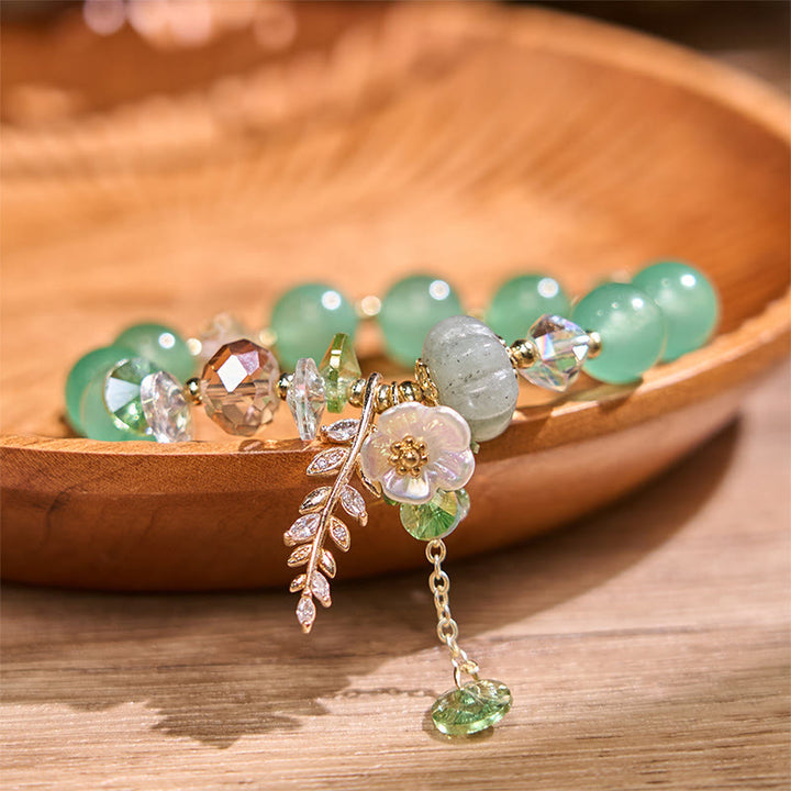 Pulsera curativa con Buddha Stones, cristal azul, amatista, piedra solar, aventurina verde