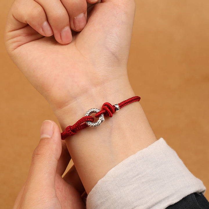 Pulsera de la suerte con hebilla de la paz del año del dragón en plata de ley 999 con Buddha Stones  - image 10