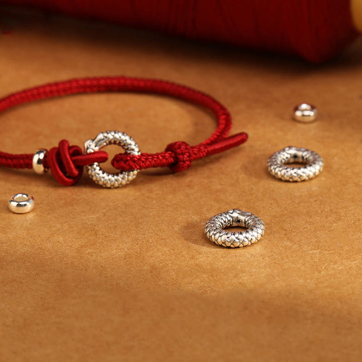 Pulsera de la suerte con hebilla de la paz del año del dragón en plata de ley 999 con Buddha Stones  - image 17