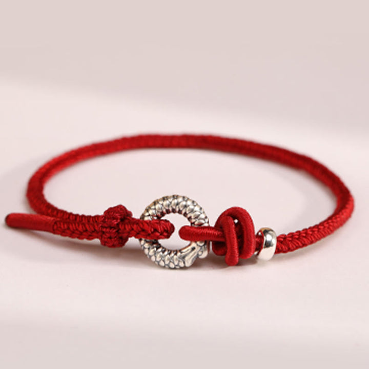 Pulsera de la suerte con hebilla de la paz del año del dragón en plata de ley 999 con Buddha Stones  - image 21