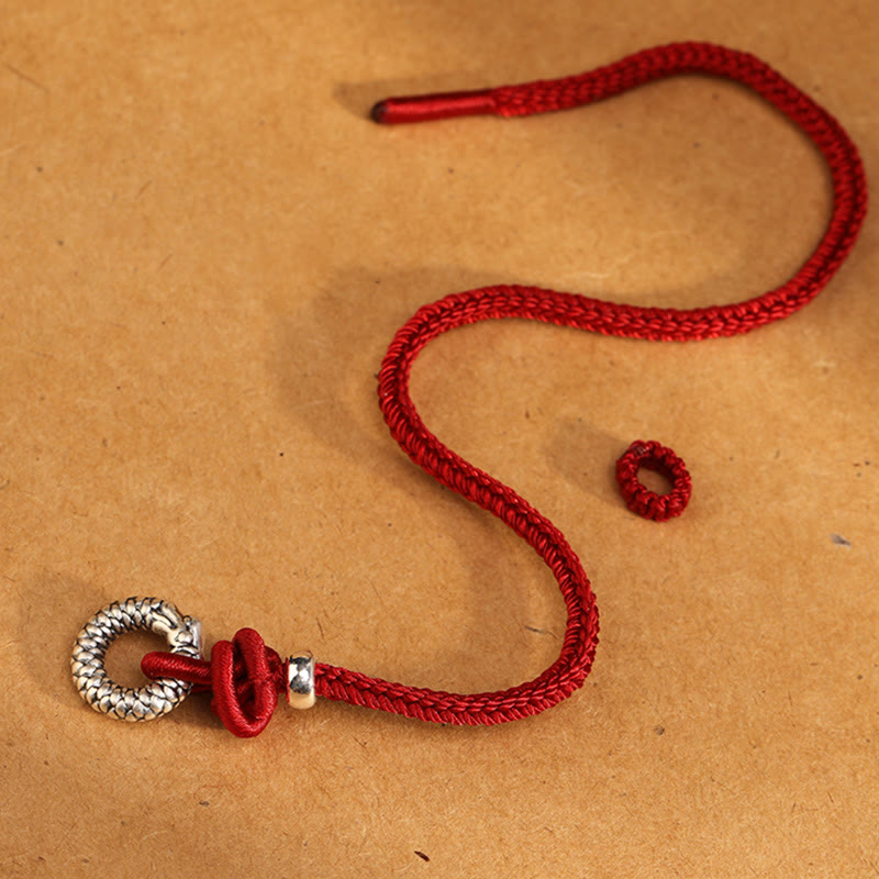Pulsera de la suerte con hebilla de la paz del año del dragón en plata de ley 999 con Buddha Stones