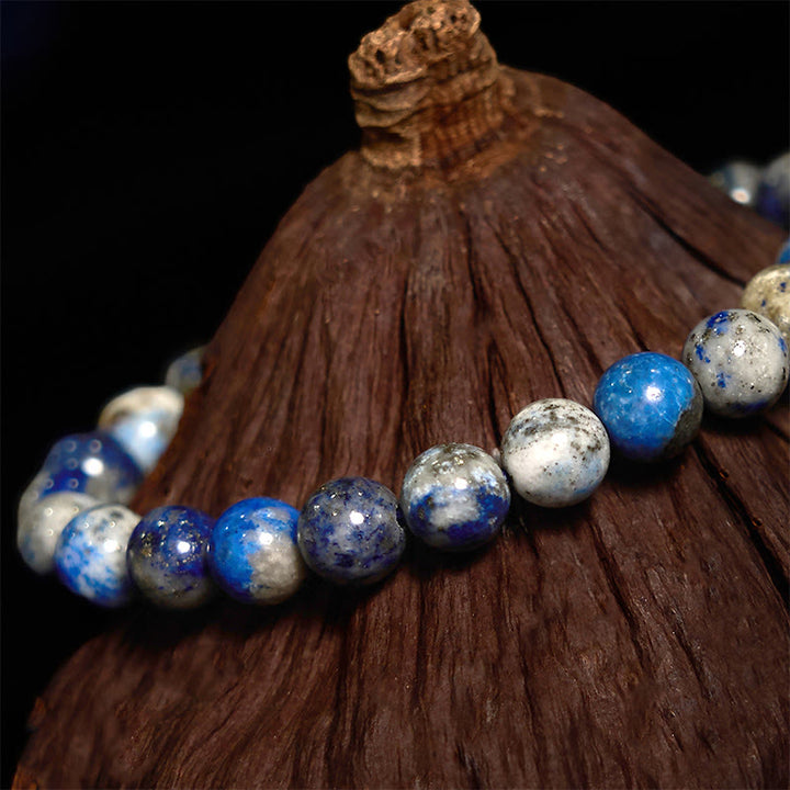 Pulsera positiva de autocuidado con lapislázuli y lazurita de piedra de Buda - image 2