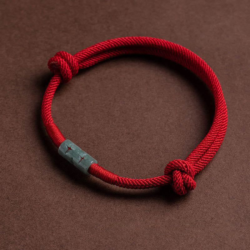 Pulsera de cuerda de jade con Buddha Stones y suerte