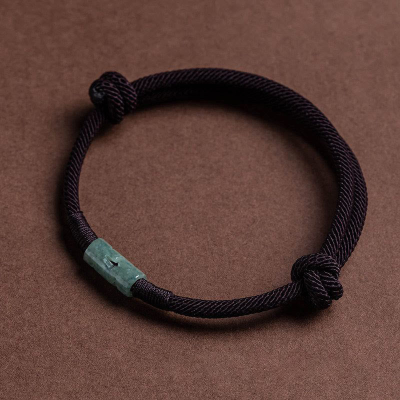 Pulsera de cuerda de jade con Buddha Stones y suerte