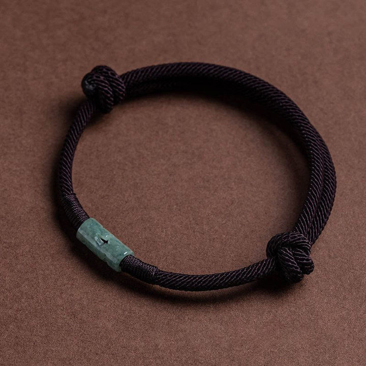 Pulsera de cuerda de jade con Buddha Stones y suerte
