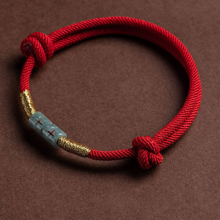 Pulsera de cuerda de jade con Buddha Stones y suerte