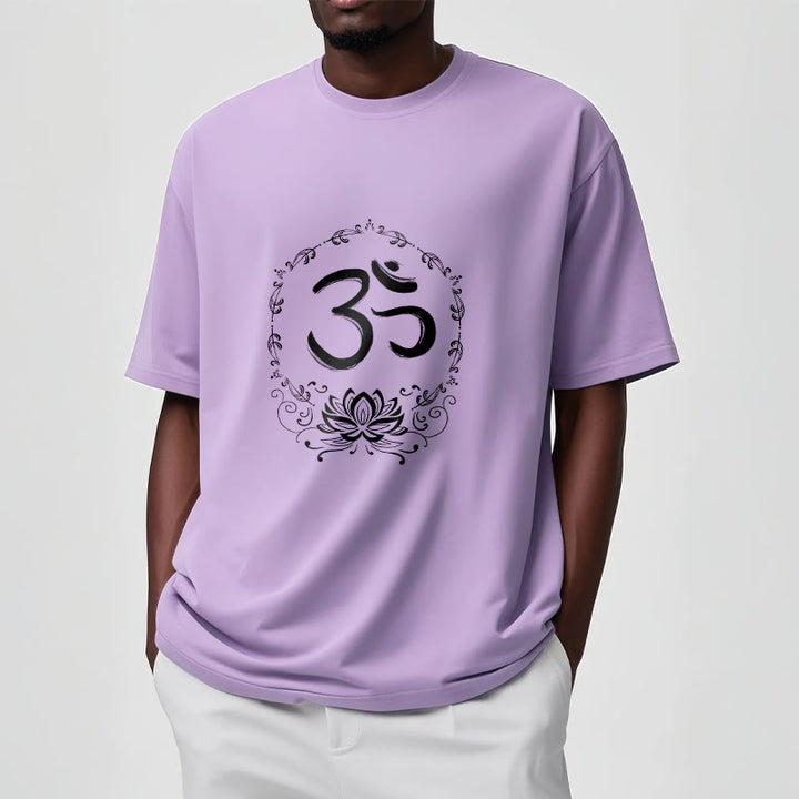 Camiseta de algodón con dibujo de loto OM de Buddha Stones - image 17