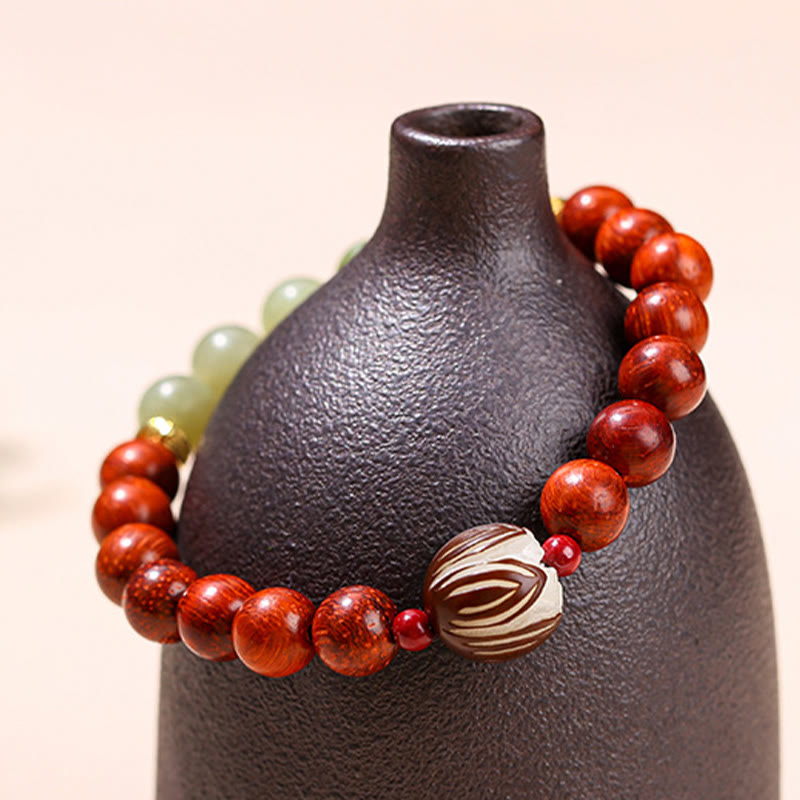 Buddha Stones de bodhi, jade cian y palo de rosa natural y calidez y calma de loto