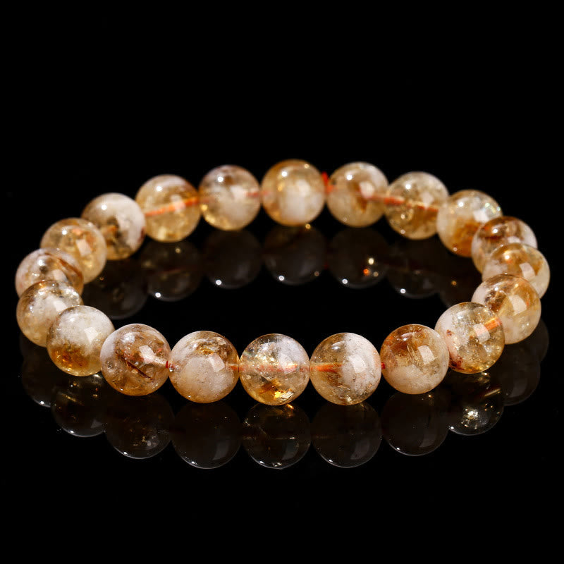Pulsera de prosperidad con copos de nieve de cristal citrino natural de Buddha Stones