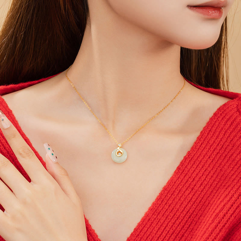 Collar con colgante de plata de ley 925 con Buddha Stones y jade hetiano del zodíaco chino - image 23