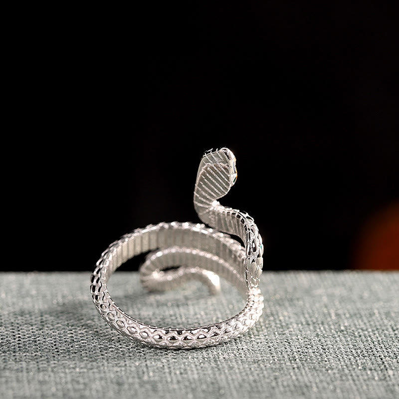 Anillo de bendición ajustable del año de la serpiente en plata de ley 925 con Buddha Stones - image 9