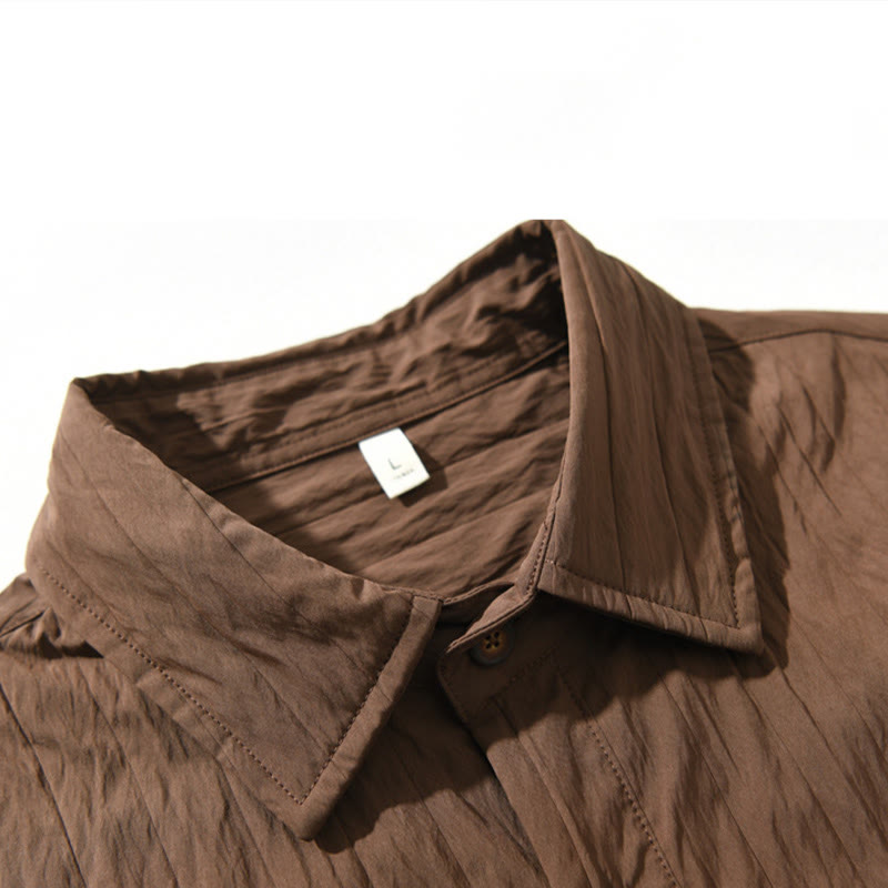 Camisa informal de manga larga para hombre, de color liso y con bolsillos y estampado de Buddha Stones - image 5