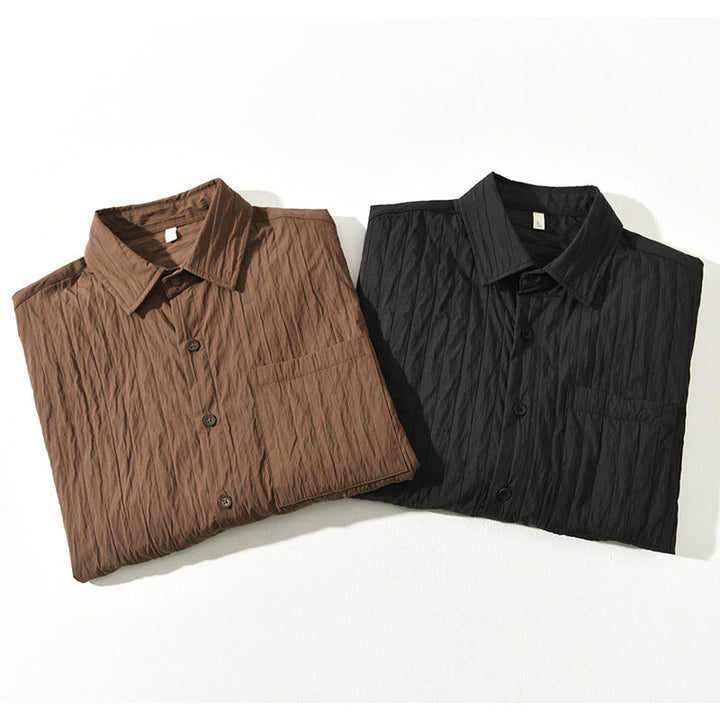 Camisa informal de manga larga para hombre, de color liso y con bolsillos y estampado de Buddha Stones - image 1