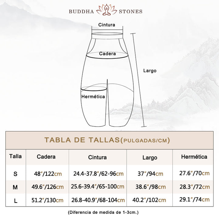 Pantalones con Buddha Stones, pantalones harem holgados para yoga zen y tai chi para mujer. - image 3